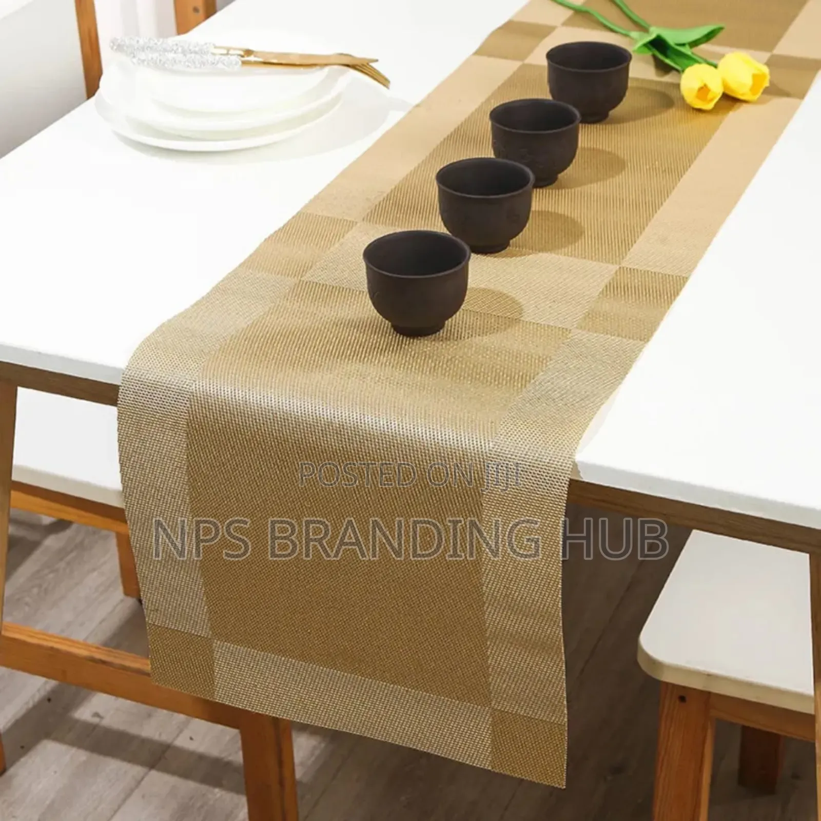 6pcs PVC Table Mats Plus One Table Runner(30*180cm) Eh