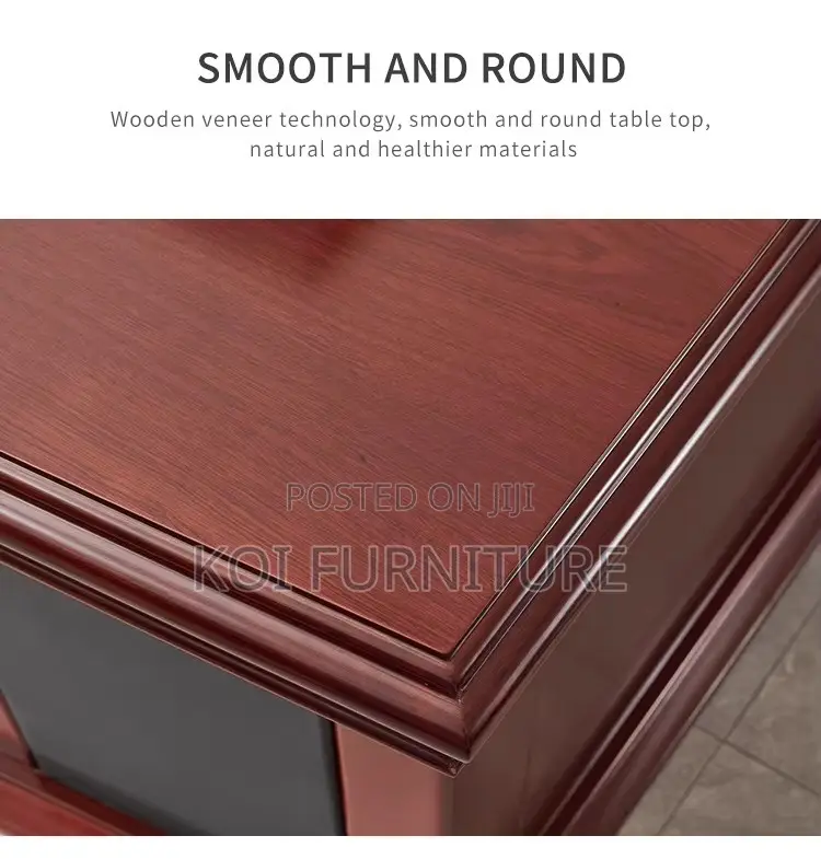 Office Desk; 1800mm Executive Mahogany Smooth Desk