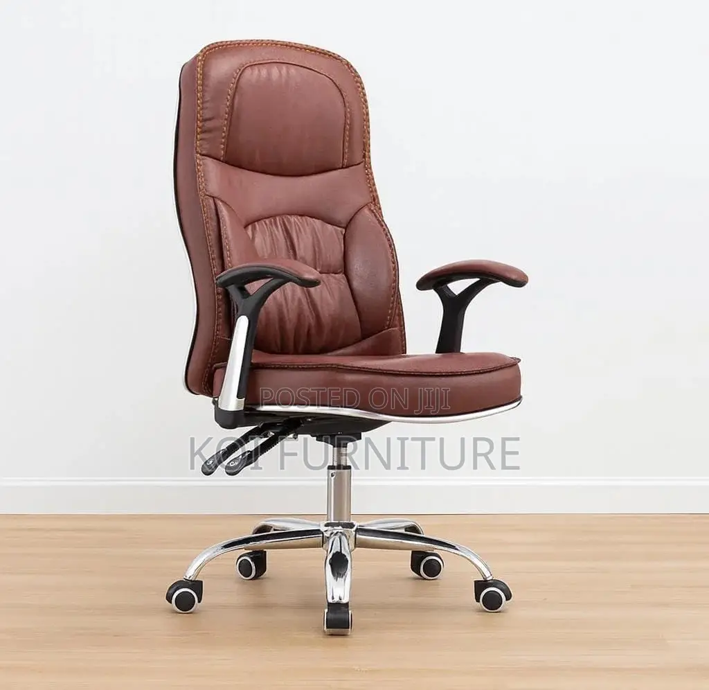 Office Chair; Brown Reclining Orthopedic High Back Chair