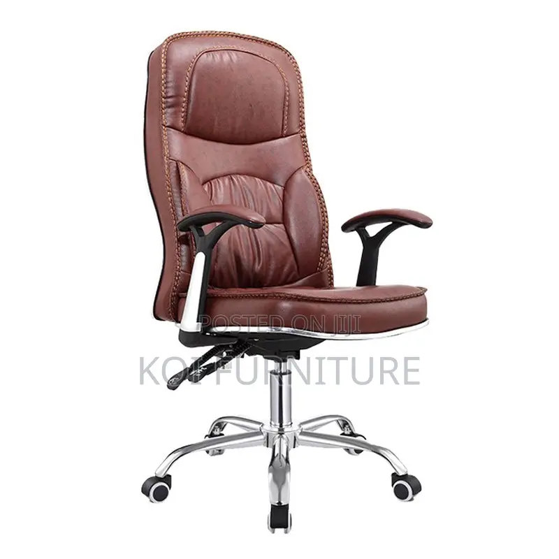 Office Chair; Brown Reclining Orthopedic High Back Chair