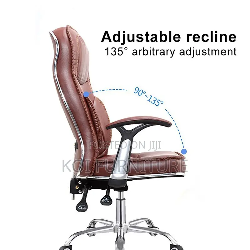 Office Chair; Brown Reclining Orthopedic High Back Chair