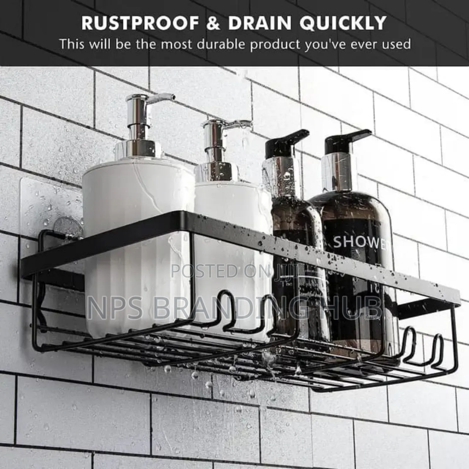 5pcs Set Rectangular Shower Caddy Shelf/Bathroom Organizer Eh