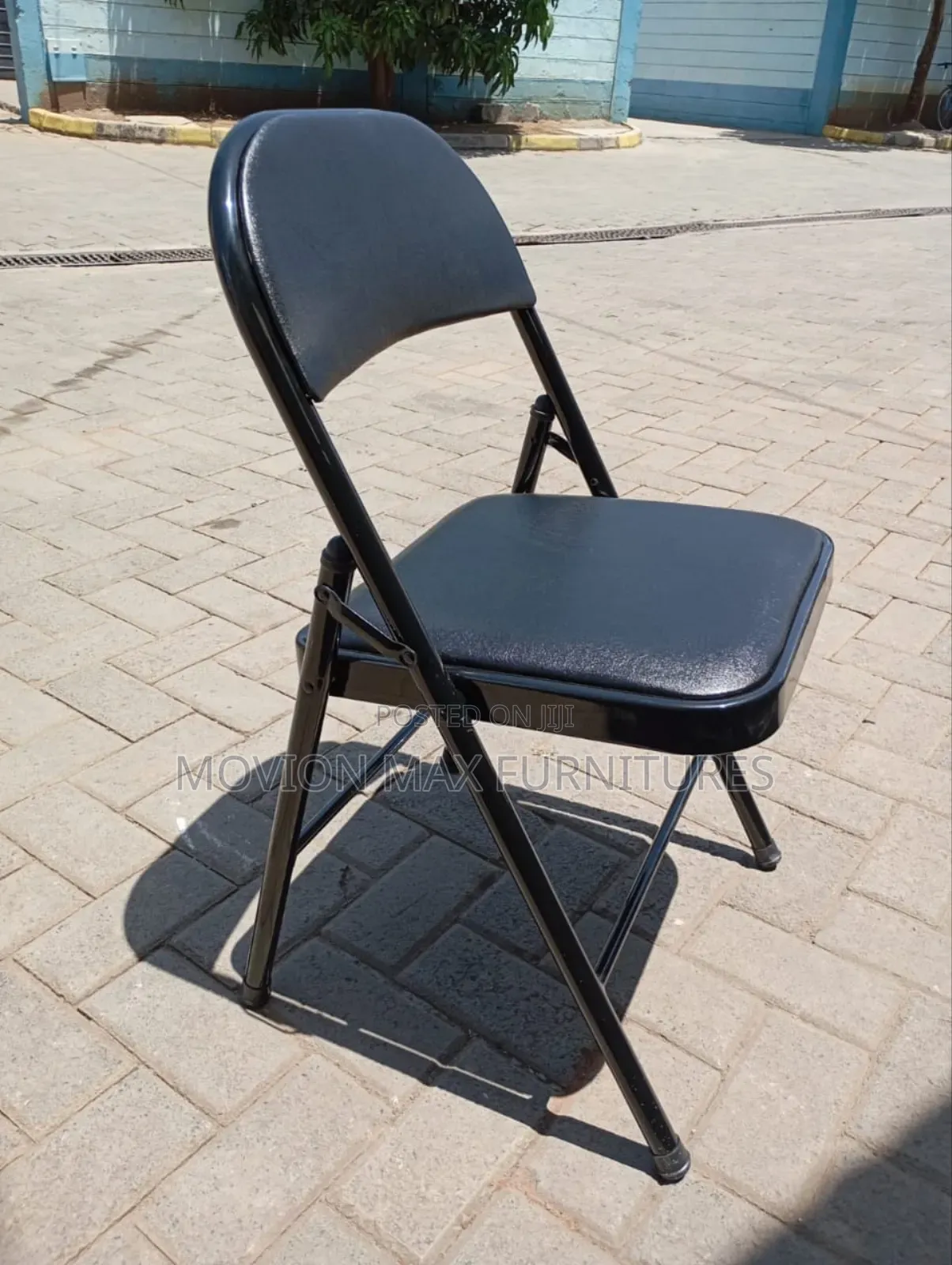 Black Leather Foldable Chairs