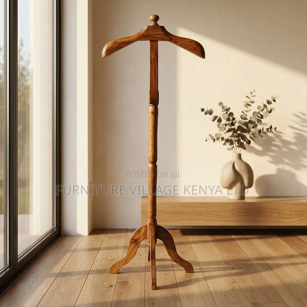 Coat Hanger; Modern Executive Mahogany Coat Hanger