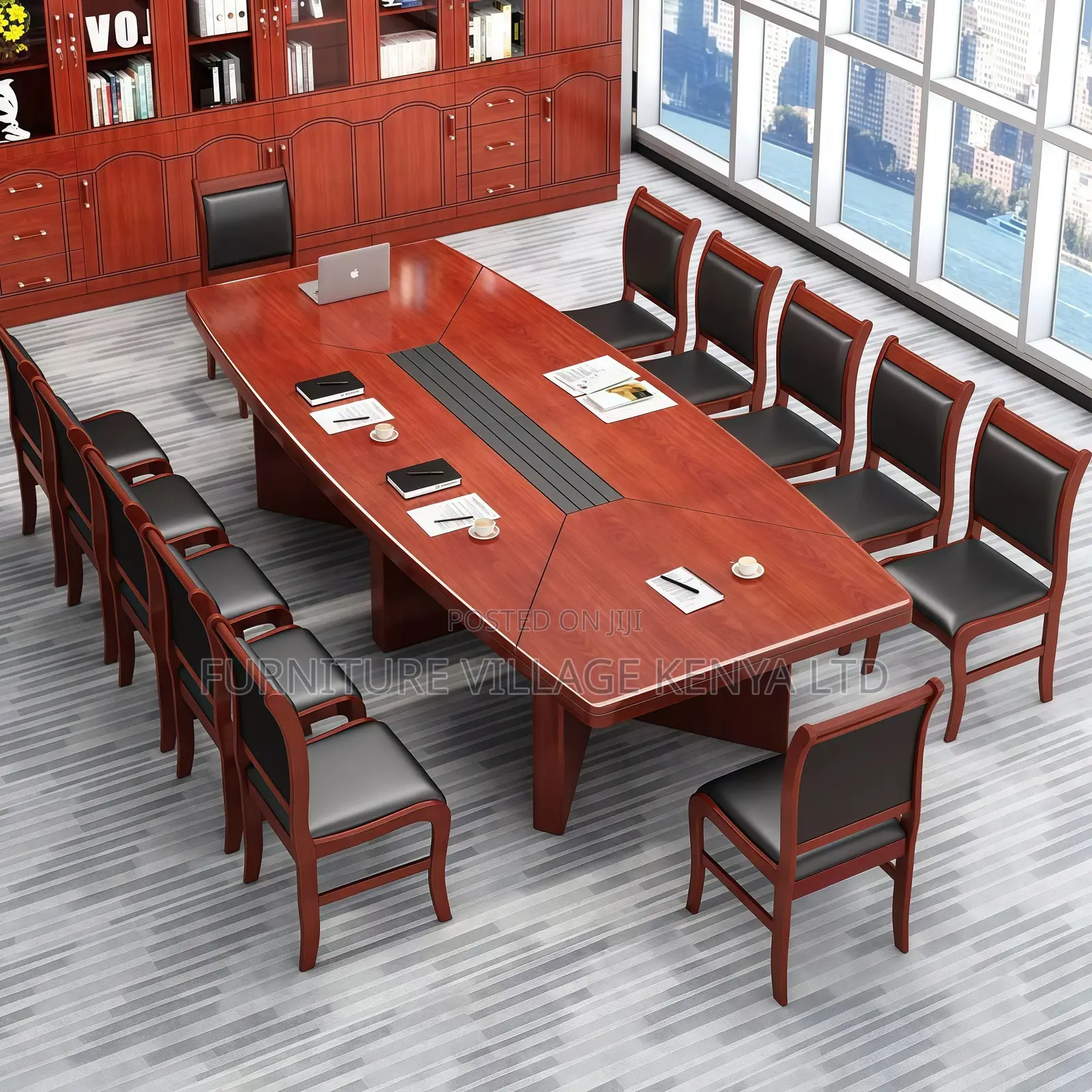 Boardroom Table; 3.5m Mahogany Office Boardroom Table