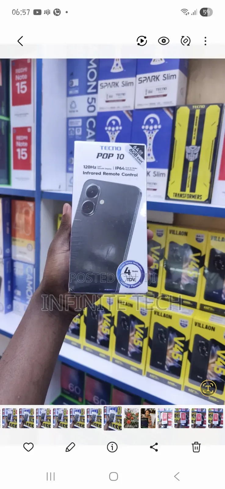 New Tecno Pop 10 64 GB Black