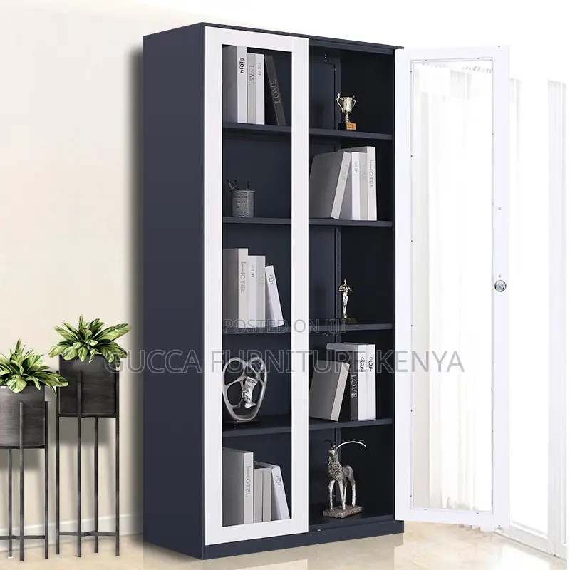 Full Glass Modern 2-door Steel Office File Cabinet