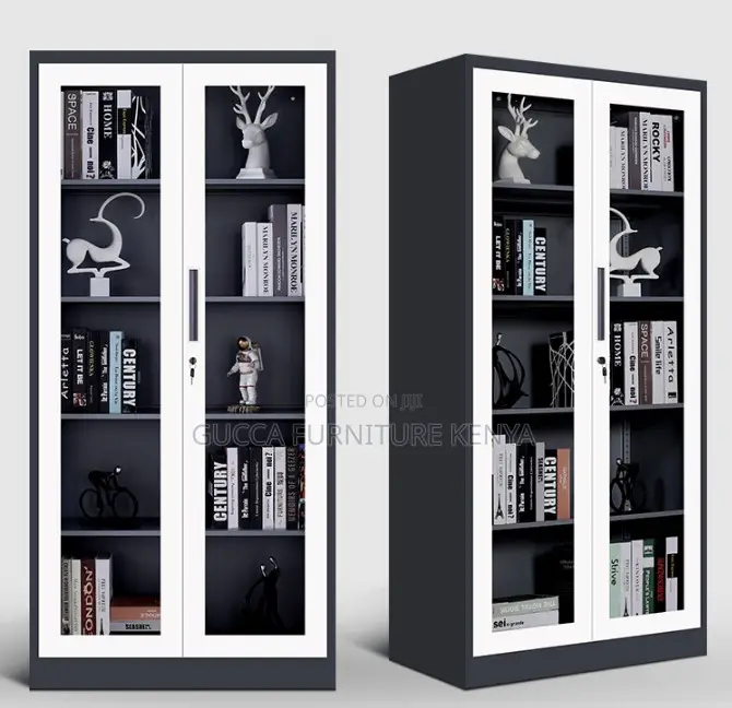Full Glass Modern 2-door Steel Office File Cabinet