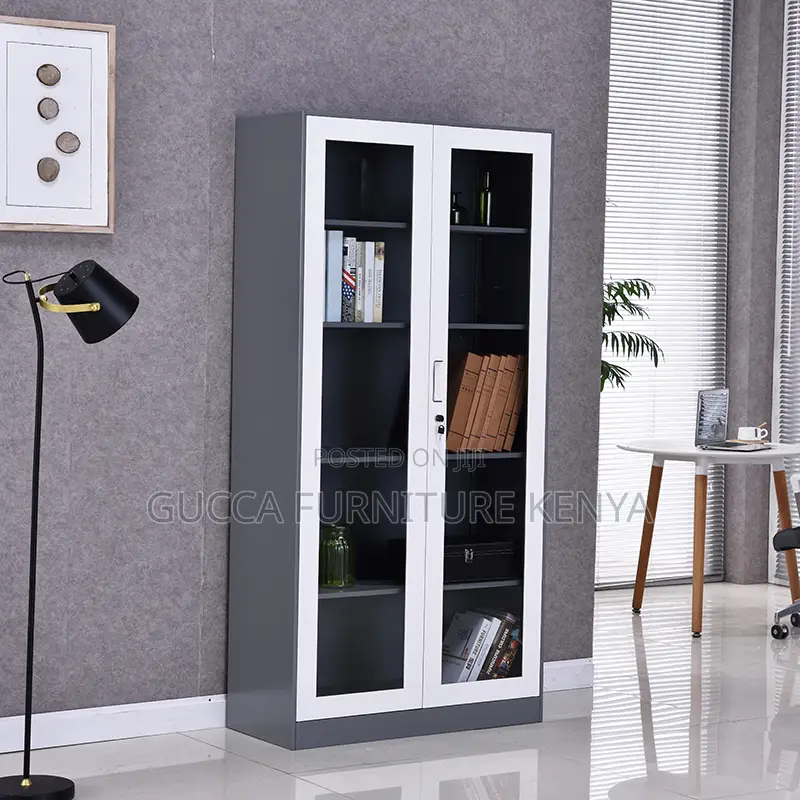 Full Glass Modern 2-door Steel Office File Cabinet