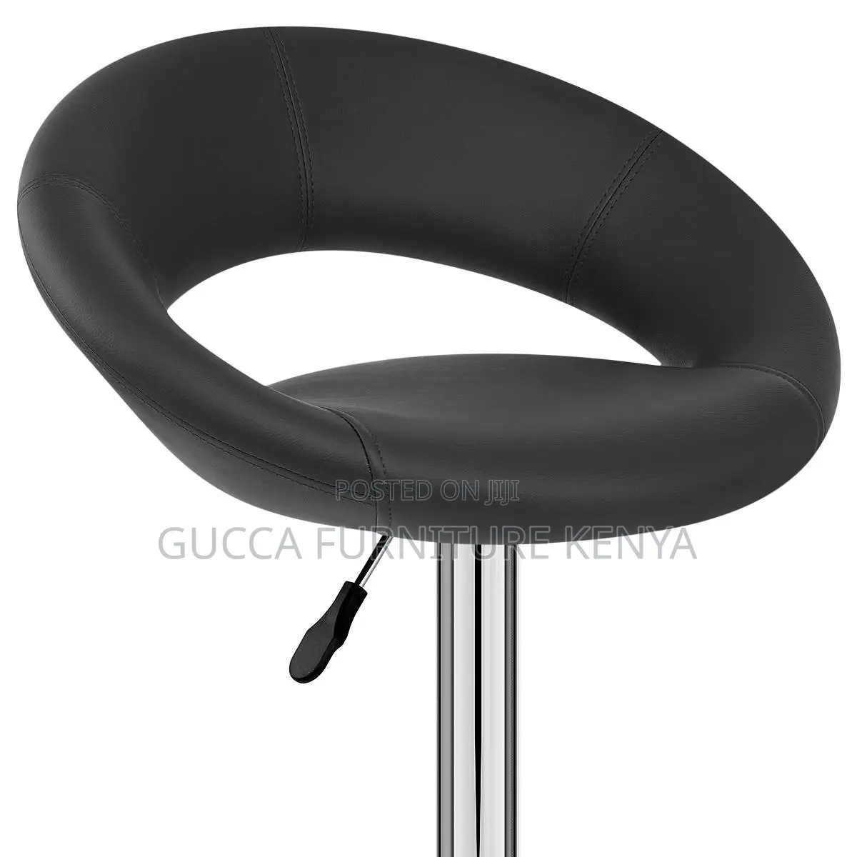 Leather Round Adjustable Counter Bar Stool