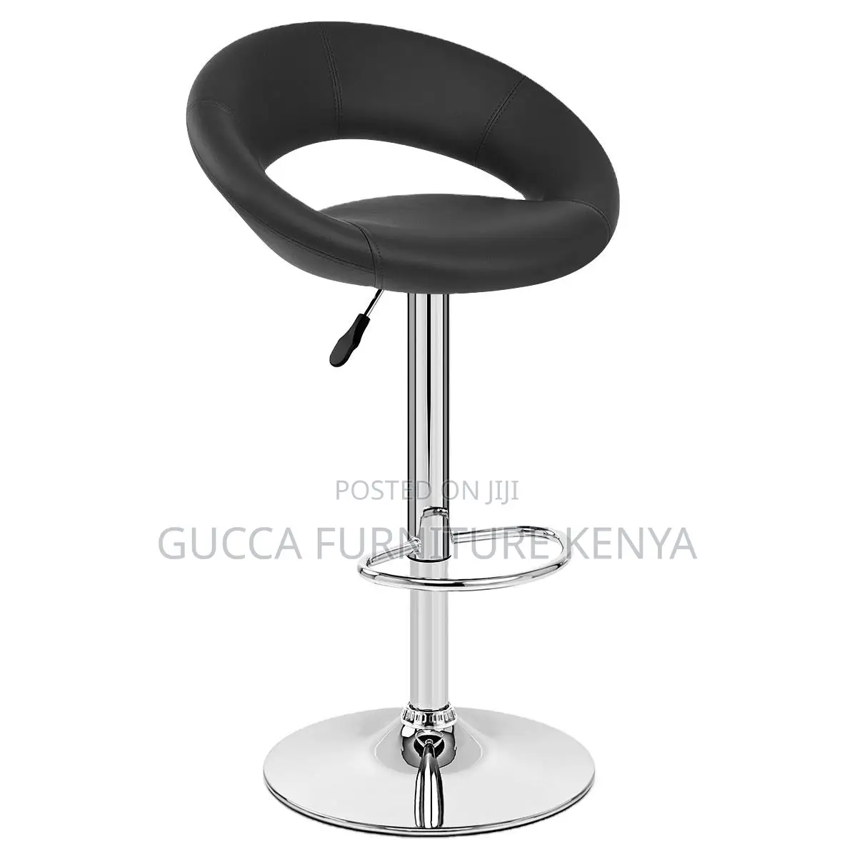 Leather Round Adjustable Counter Bar Stool