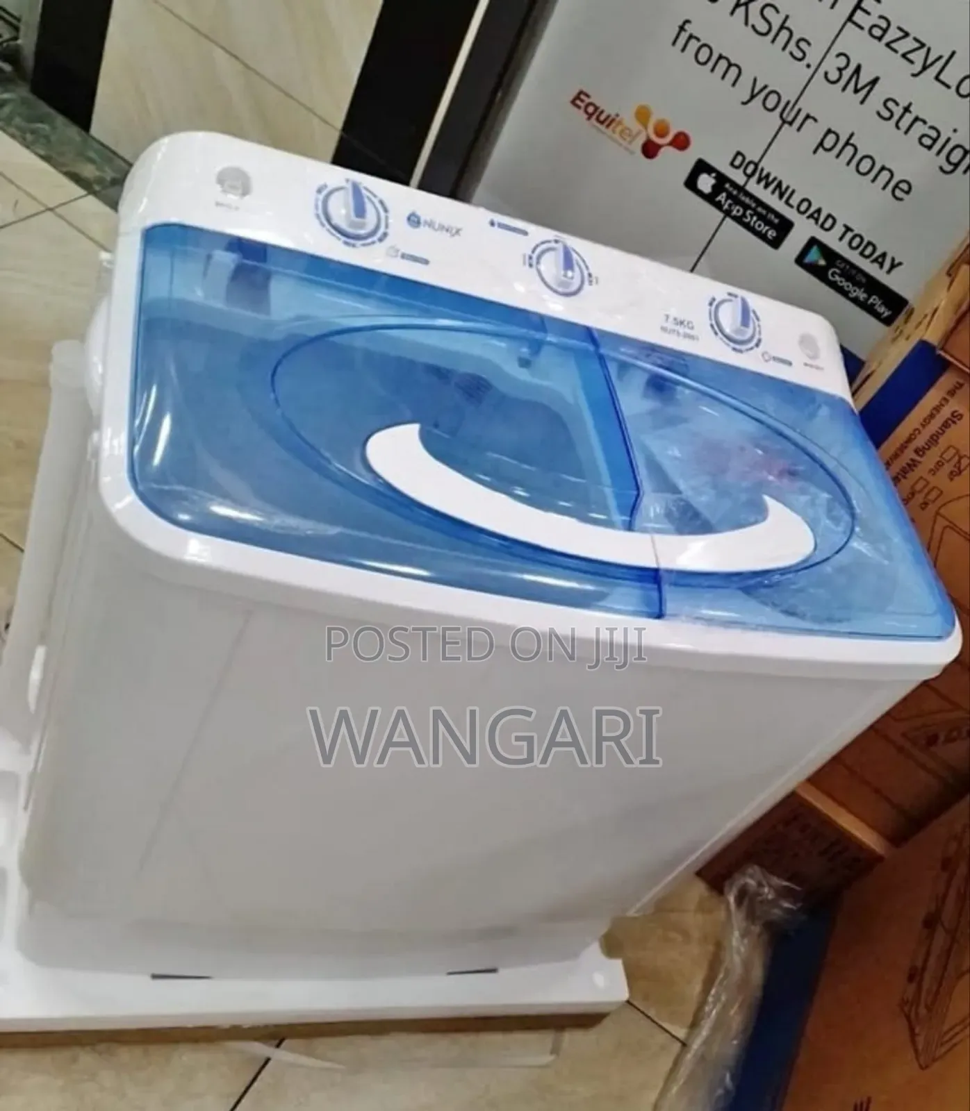 Moveable Semi Automatic Nunix 7.5 KGS Topload Washing Machine