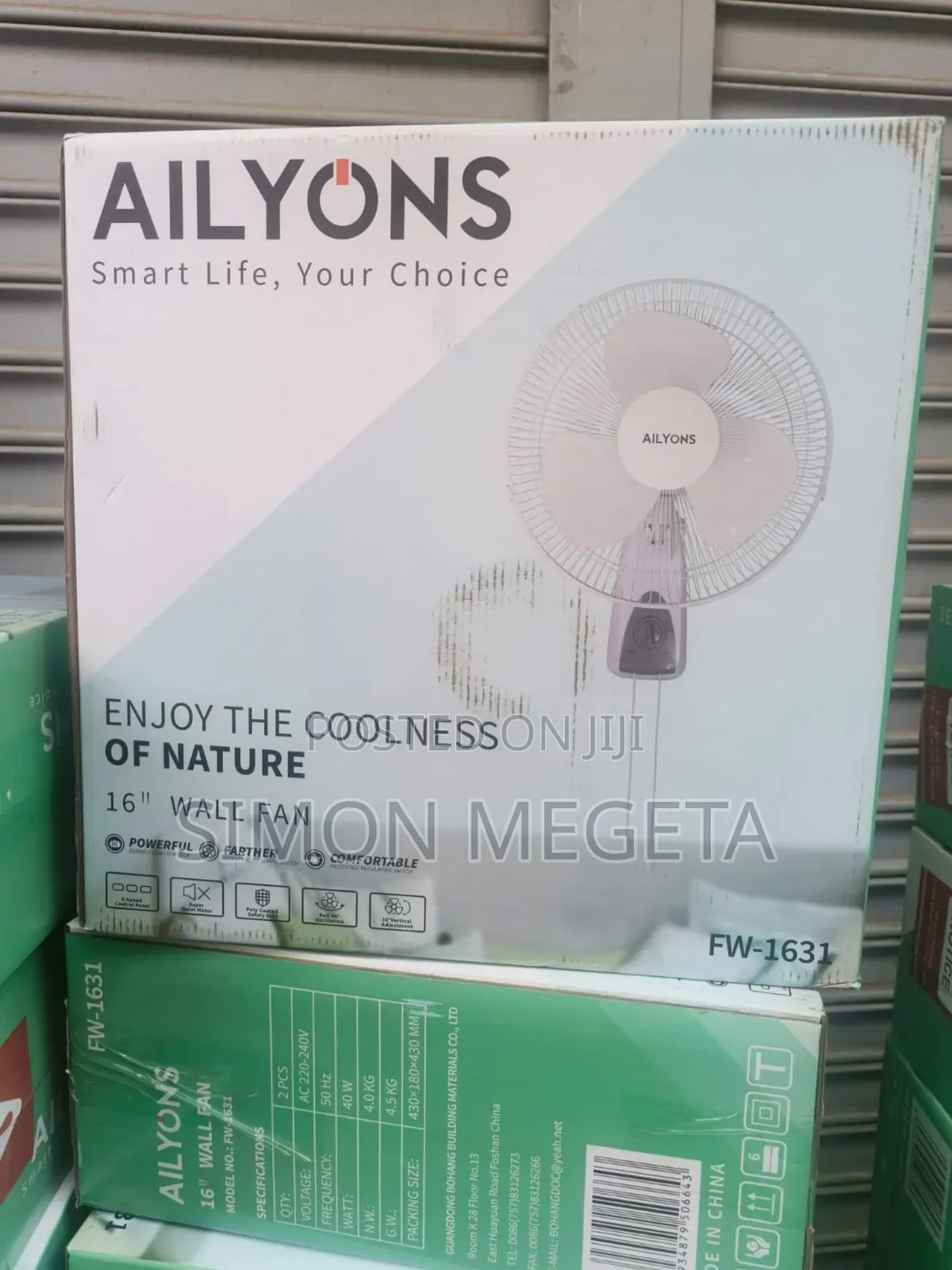 Ailyons 16 Inches Wall Fan 4 Pieces Box