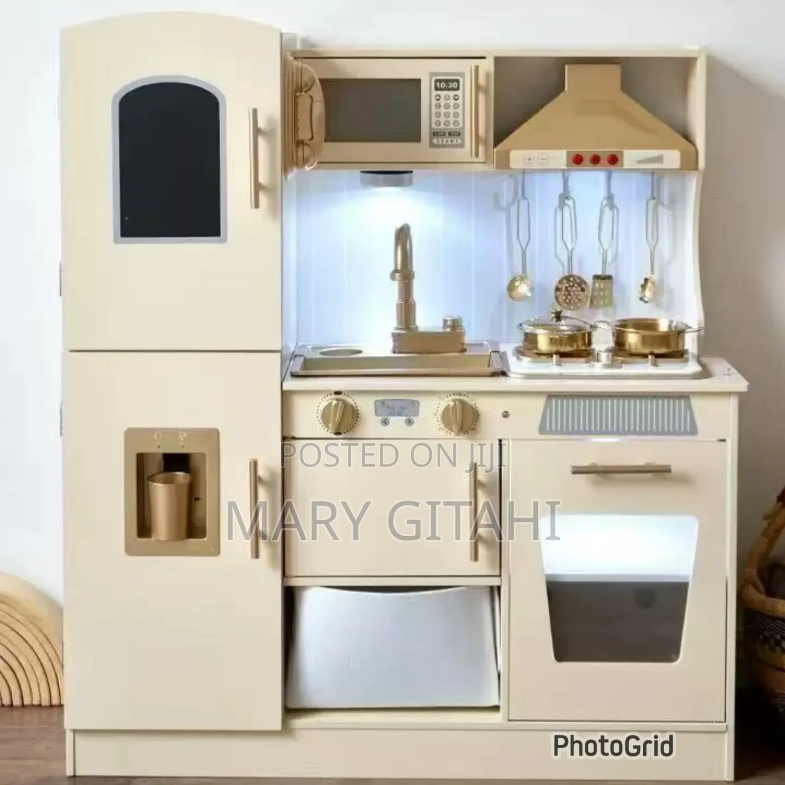 Kitchen Wooden Toy For Kids With Microwave