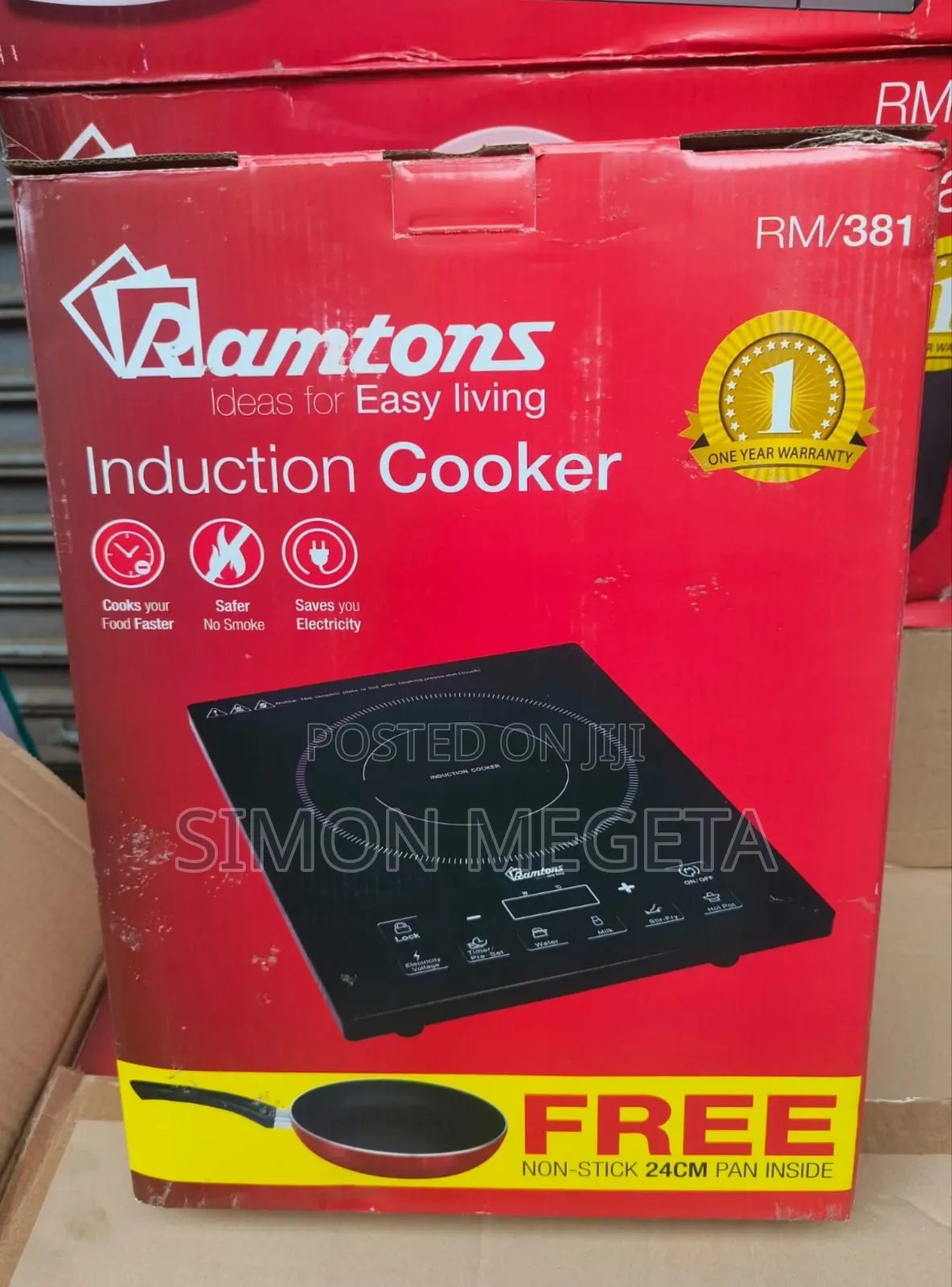 Ramtons Single Induction Cooker With Free Pan
