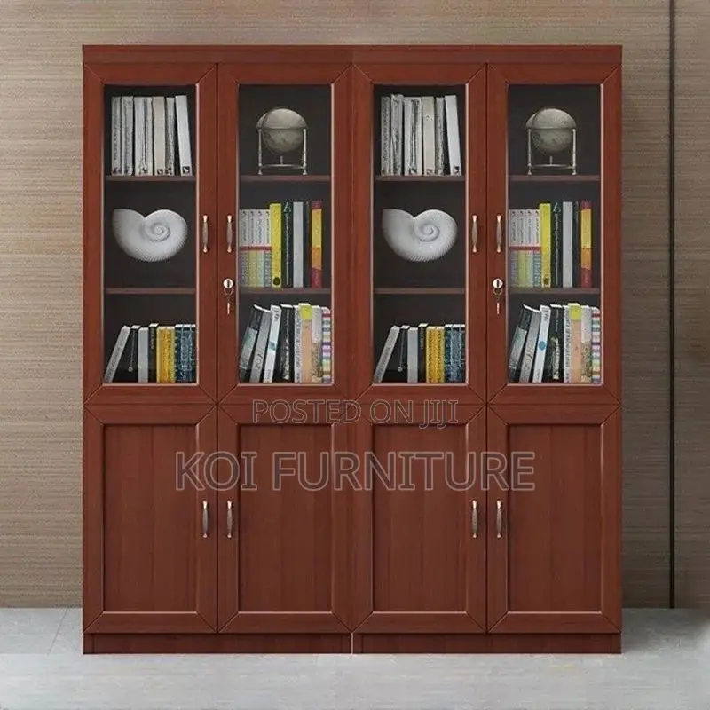 Office Cabinet; 8 Doors Red Brown Executive Office Cabinet