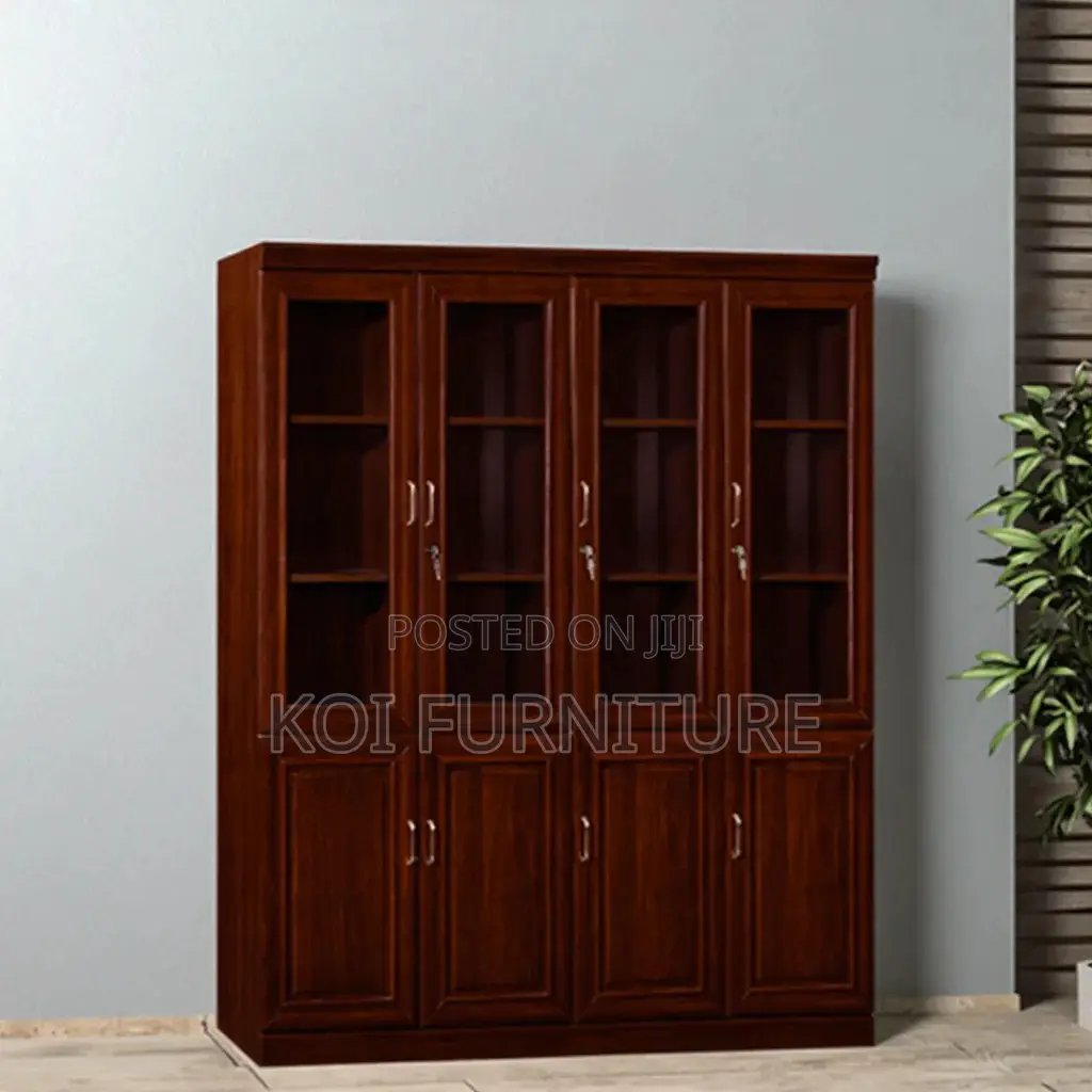 Office Cabinet; 8 Doors Red Brown Executive Office Cabinet