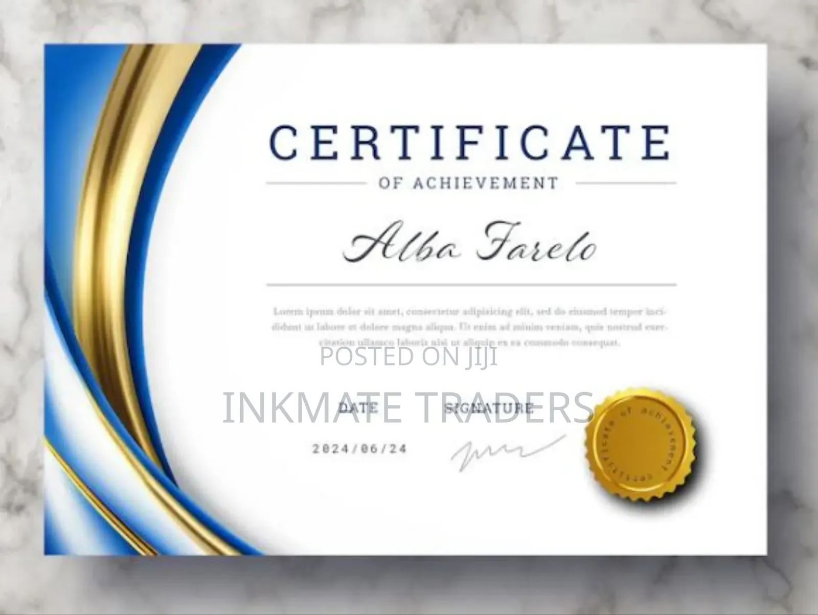 Certificate Printing Services Available