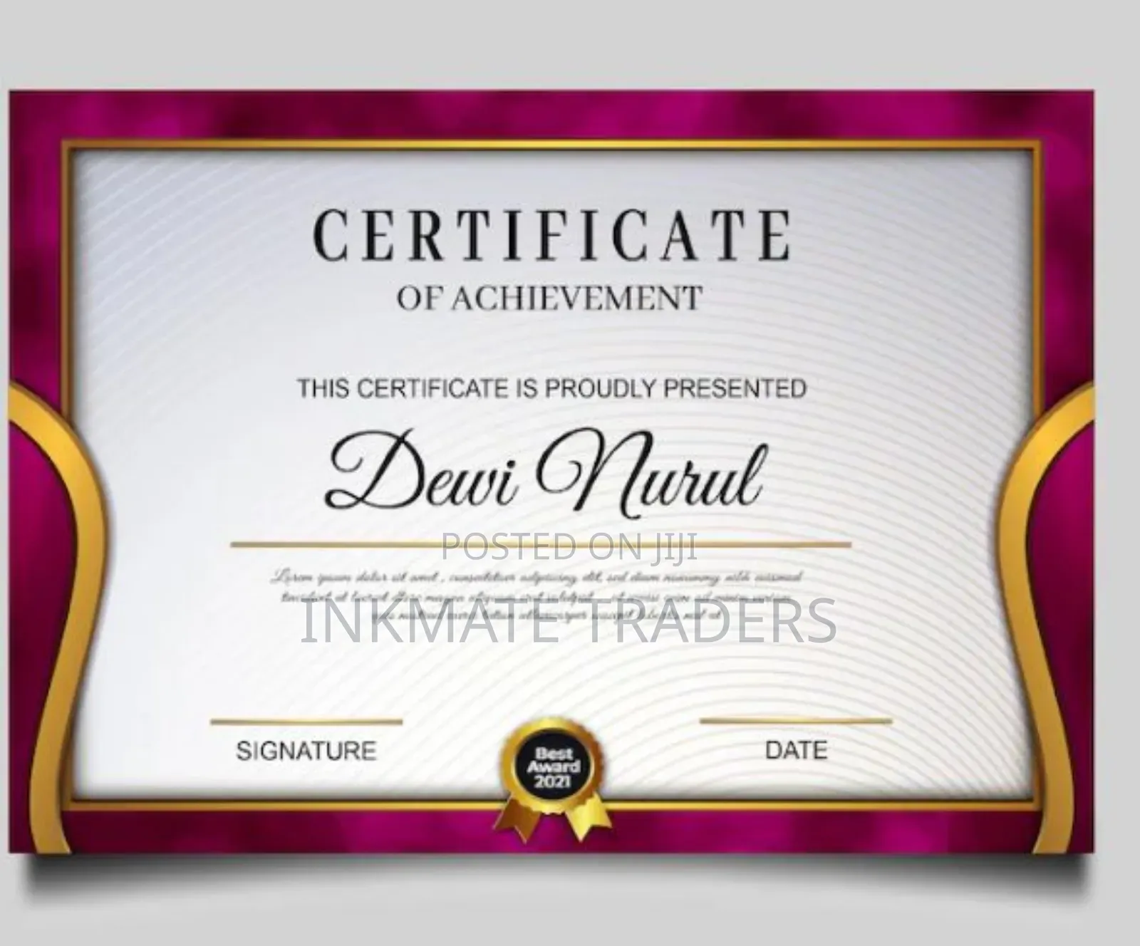 Certificate Printing