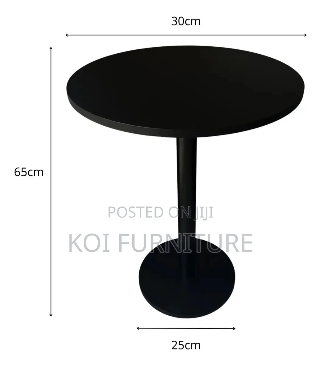 Coffee Table; Black Height Adjustable Home Office Round Coffee Table