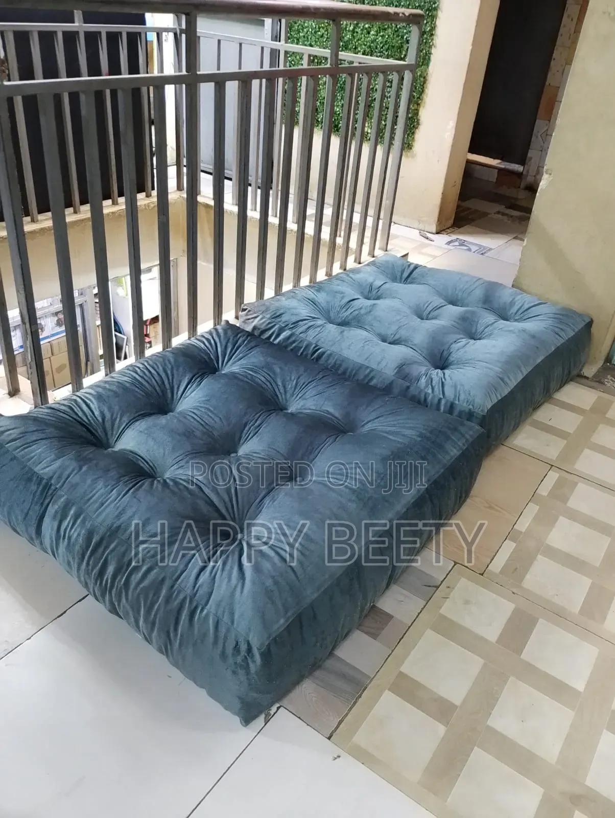 Gray Puffy Floor Cushions