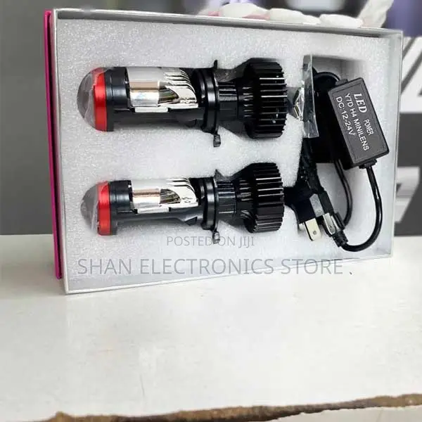 New 2pcs Y7 H4 Super Bright Led Headlight Car H4 Mini Projector Lens