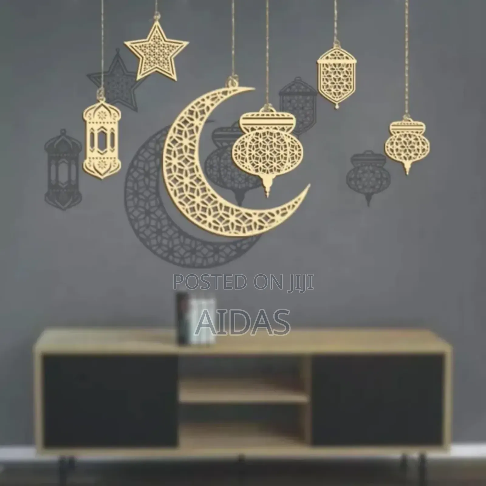 Set of 6 Ramadan Decorations – Ramadan Kareem Eid Wooden Decor Set
