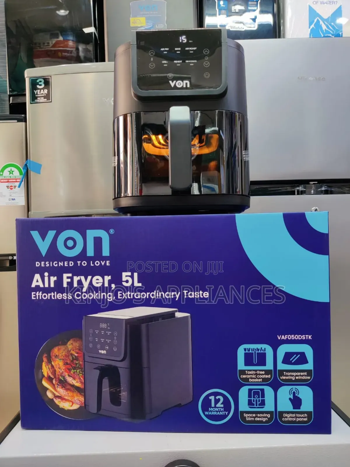 Von Air Fryer 5l Digital Slim Design