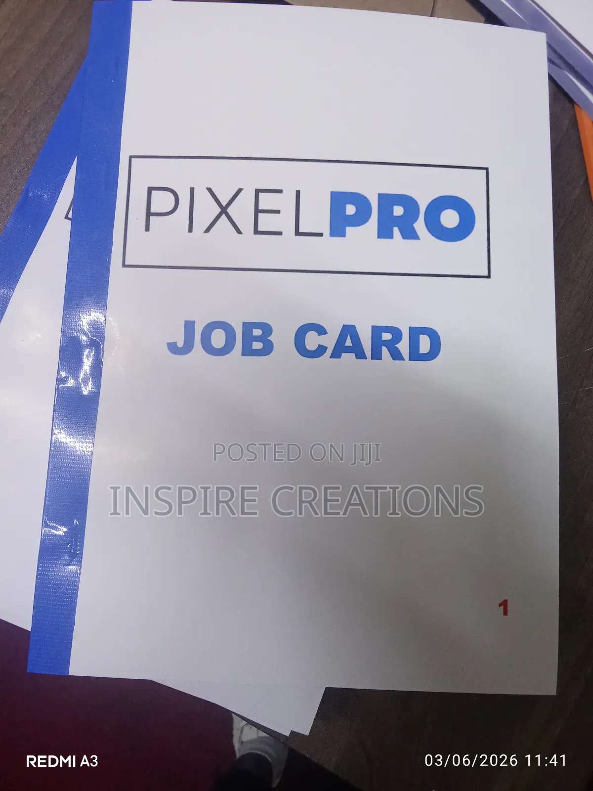 A4 Self Customized Job Card Books / *