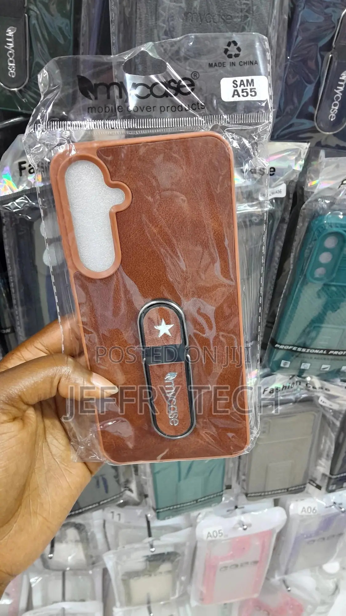Jooik Samsung Galaxy A54 Silicone Leather Back Case -Brown