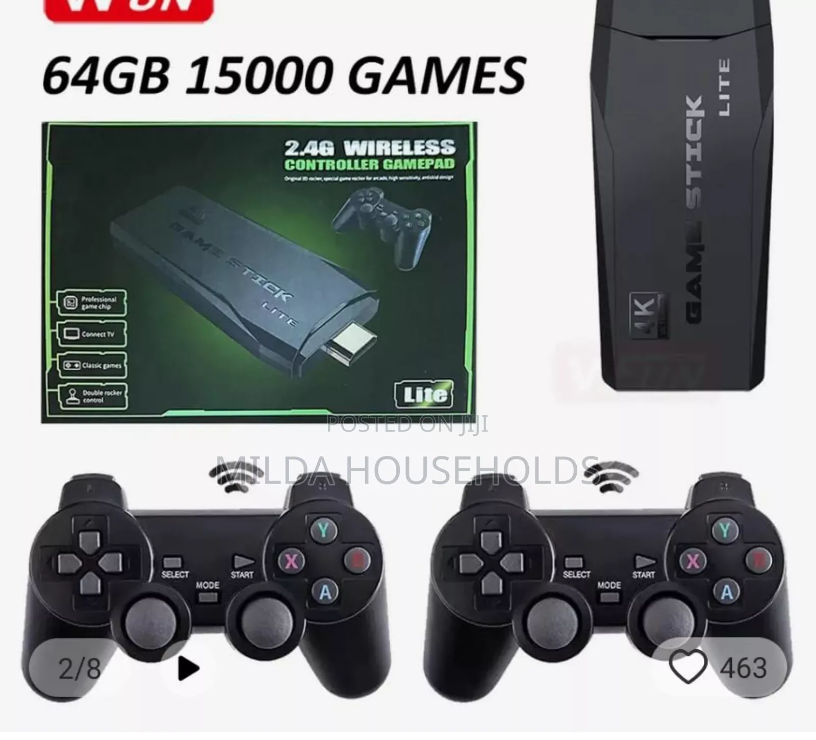 Games Console With Wireless Controller Gamepad