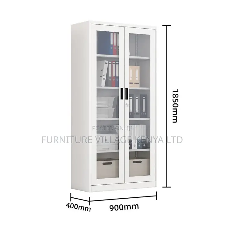 Office Cabinet; 2 Door Transparent Office Filling Cabinet