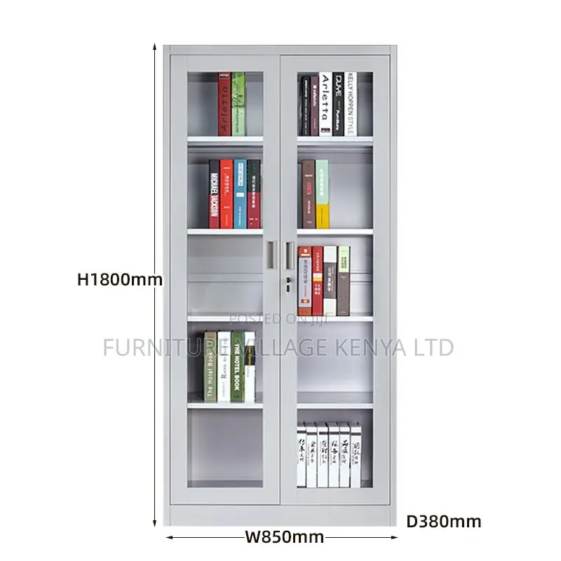 Office Cabinet; 2 Door Transparent Office Filling Cabinet
