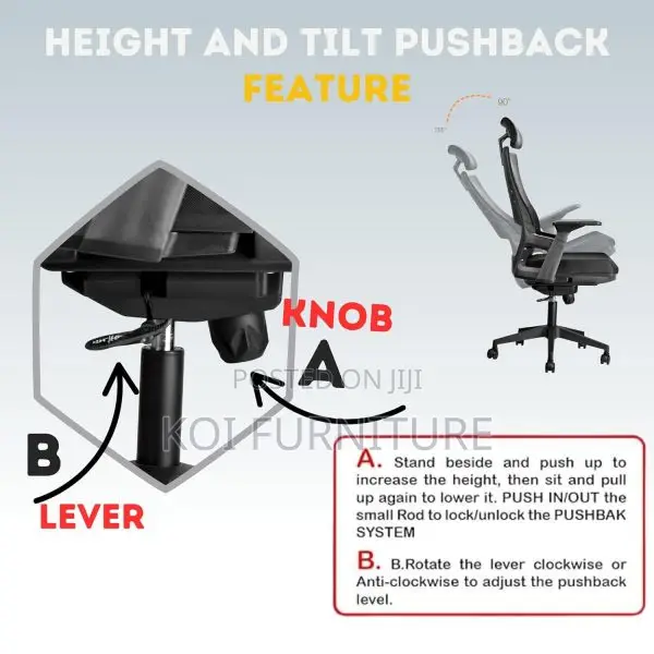 Office Chair : Lamar High-Back Ergonomic Office Chair,