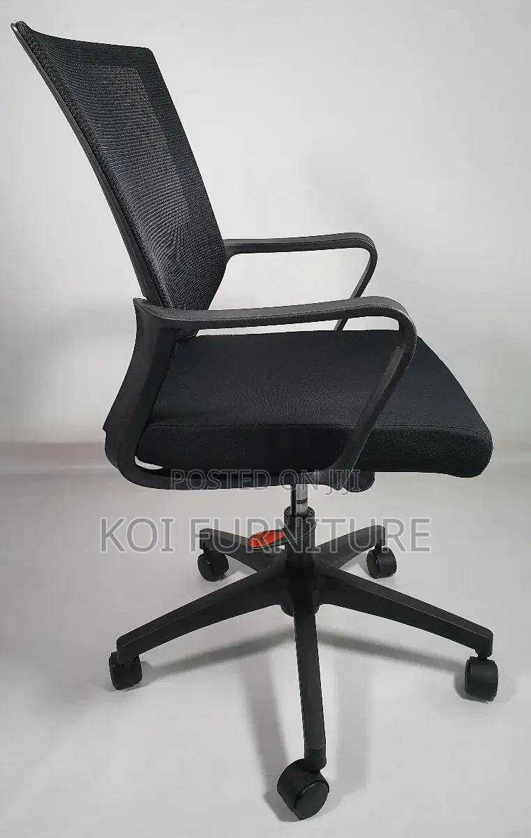 Office Chair : Black Mid-Back Ergonomic Mesh Office Chair