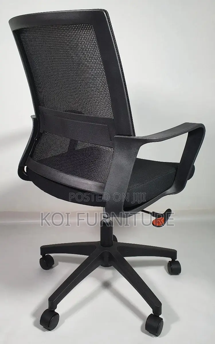 Office Chair : Black Mid-Back Ergonomic Mesh Office Chair