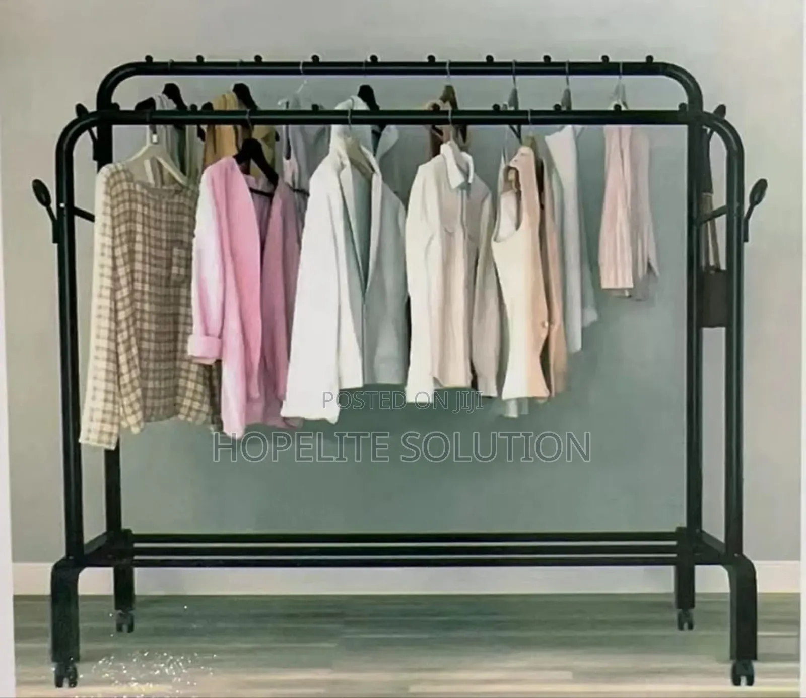 Double Rail Cloth Rack Stand