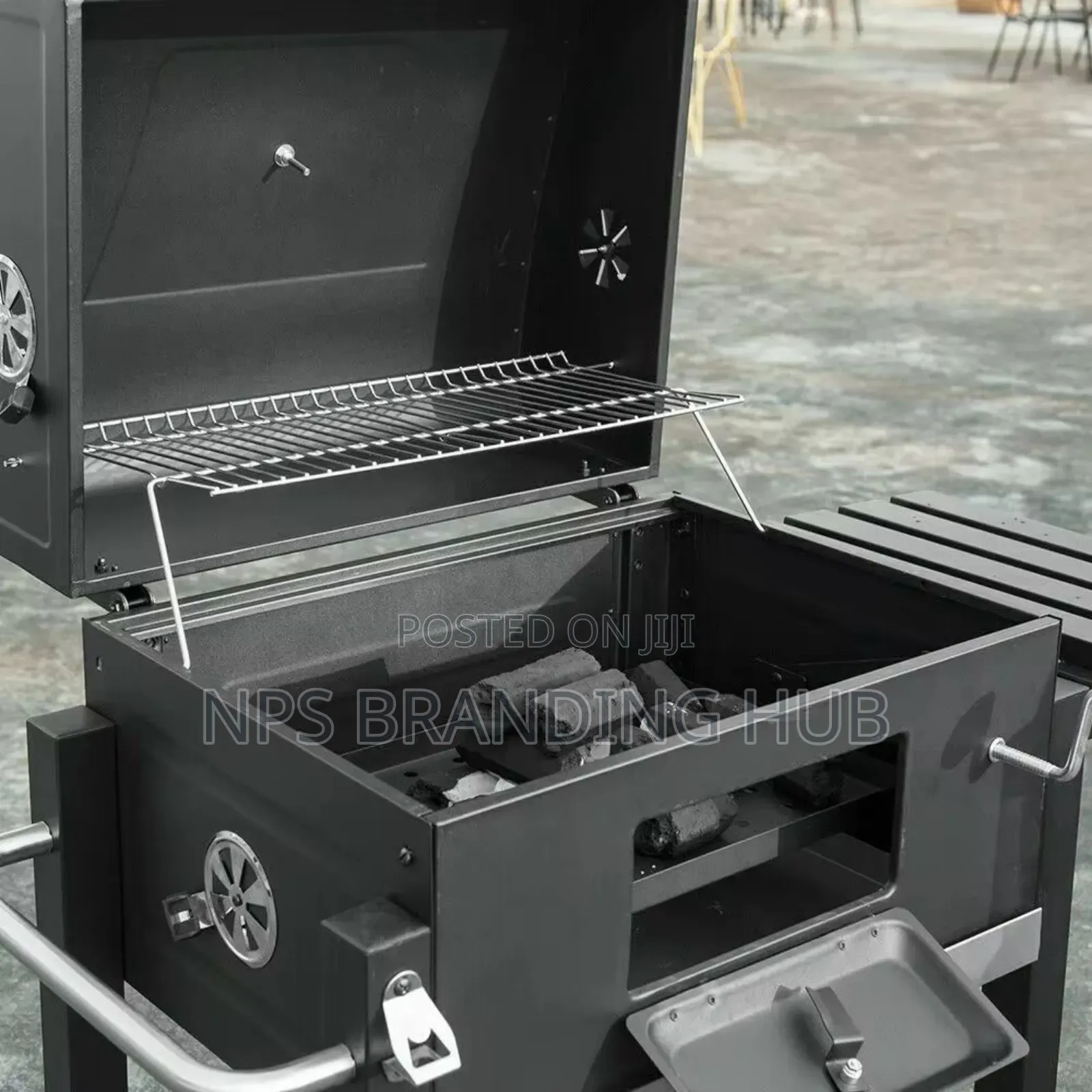 Barbeque Grill Outdoor Large Charcoal Trolley Hp