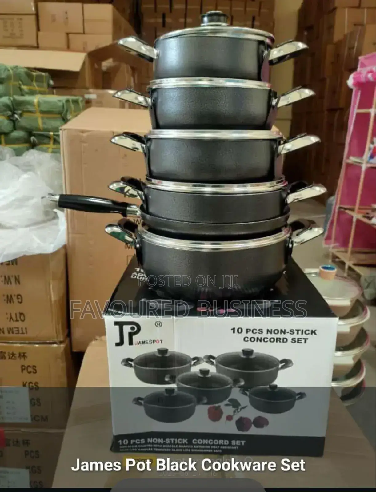 *James Pot Black Cookware Set/Nonstick Material