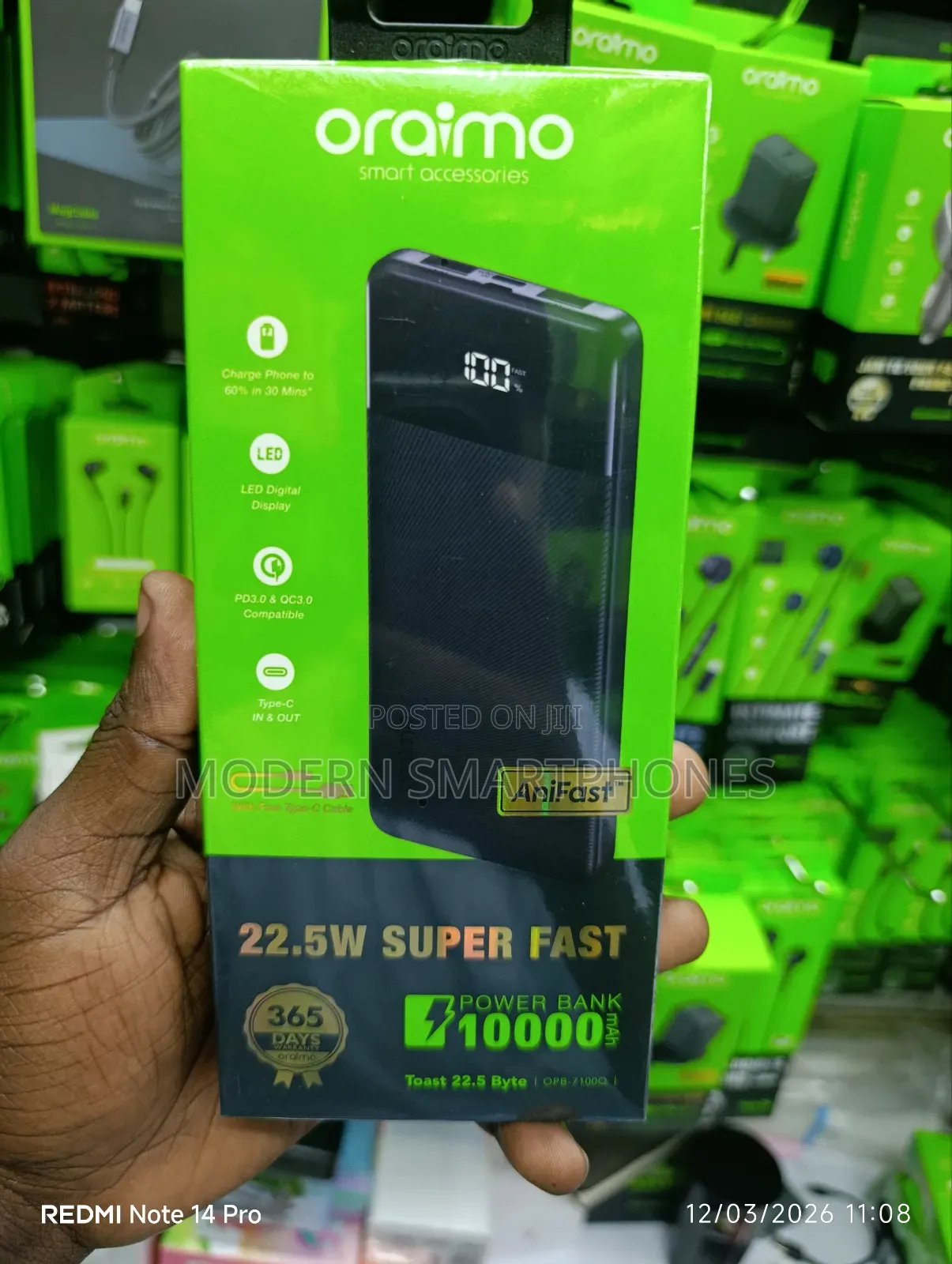 Oraimo Toast 22.5 Byte 10000mah 22.5w Power Bank