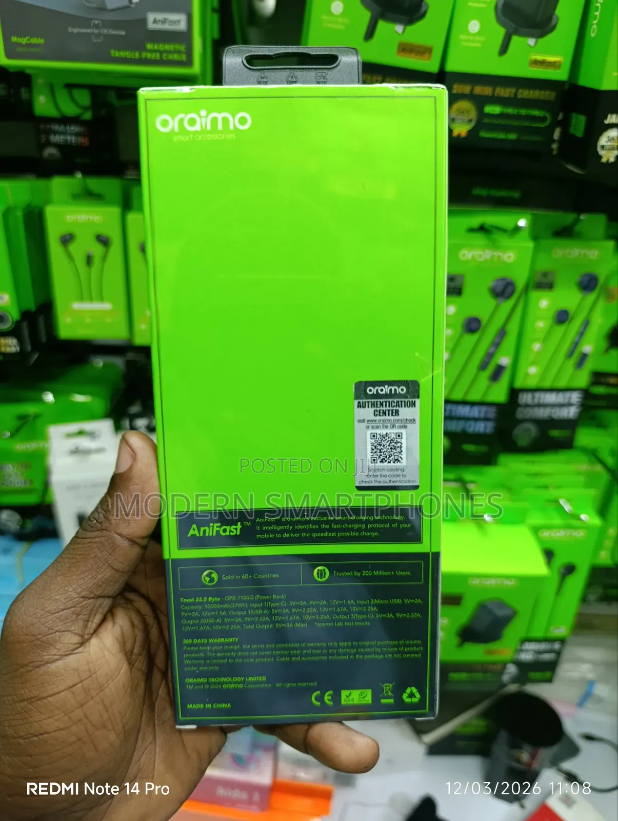 Oraimo Toast 22.5 Byte 10000mah 22.5w Power Bank