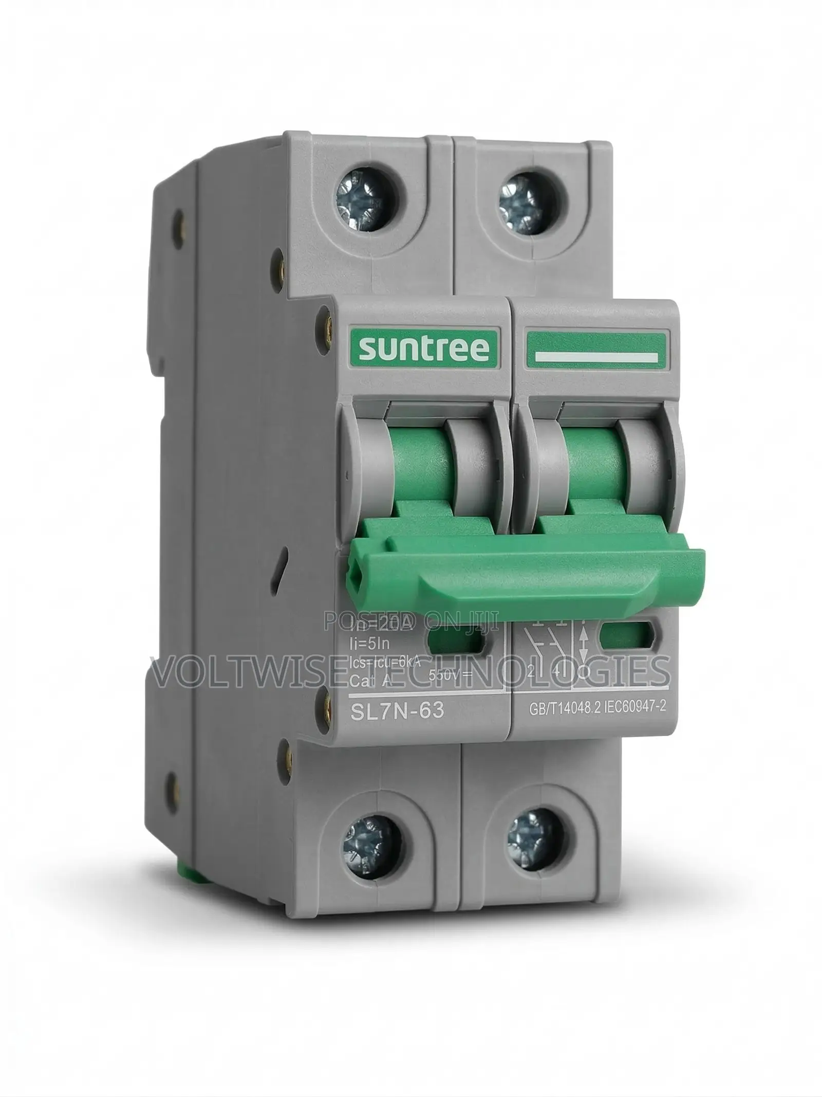 Suntree 550v Dc 20a 2-Pole Miniature Circuit Breaker (Mcb) - Sl7n-63