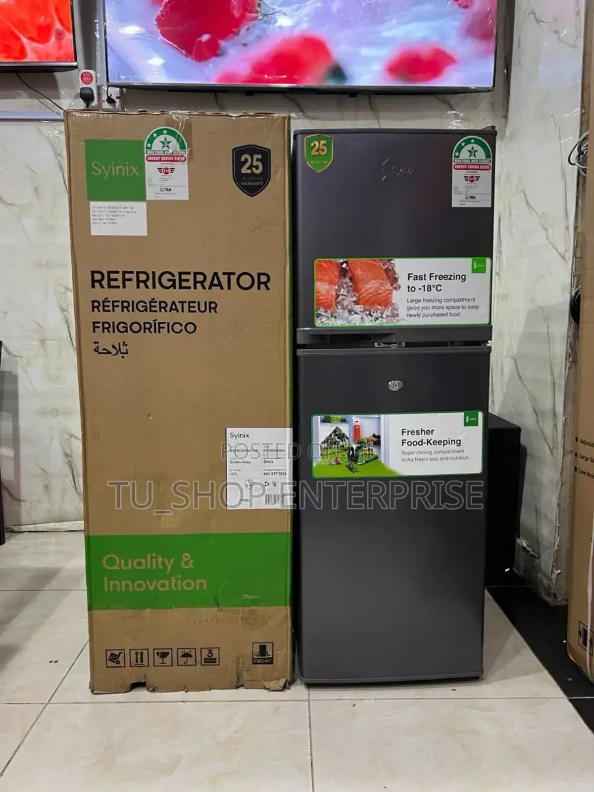 Syinix 138l Double Door Refrigerator – Energy Efficient Compact Fridge