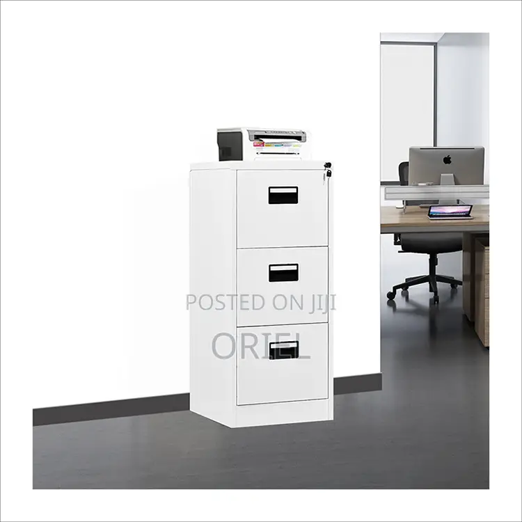 Office Cabinet : 3-Drawer Vertical Office Stainless Steel Cabinet