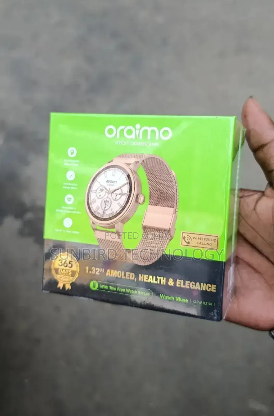 Oraimo Watch Muse 1.32" Amoled, Health and Elegance Osw-831n