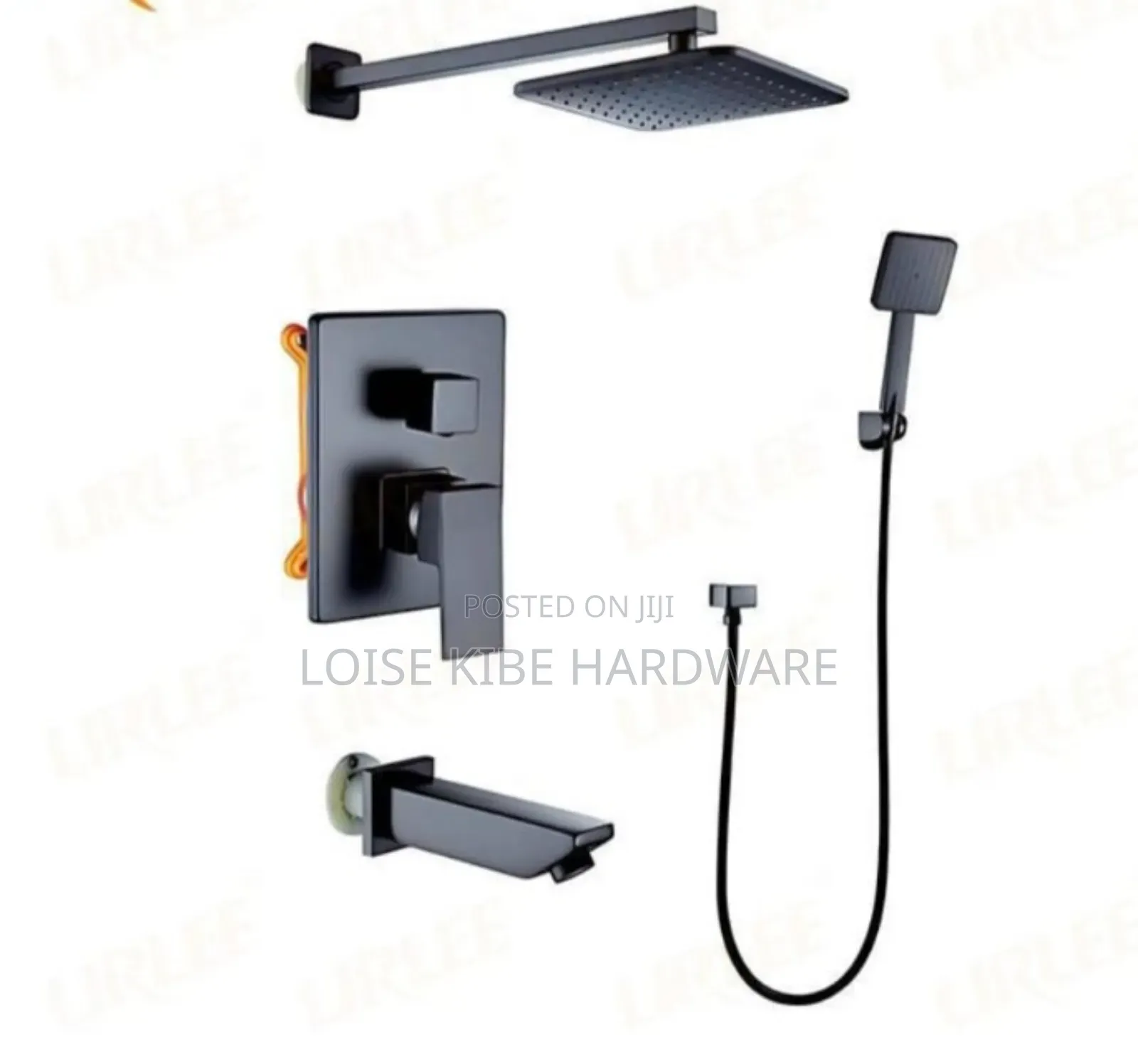 Black Square Concealed Shower
