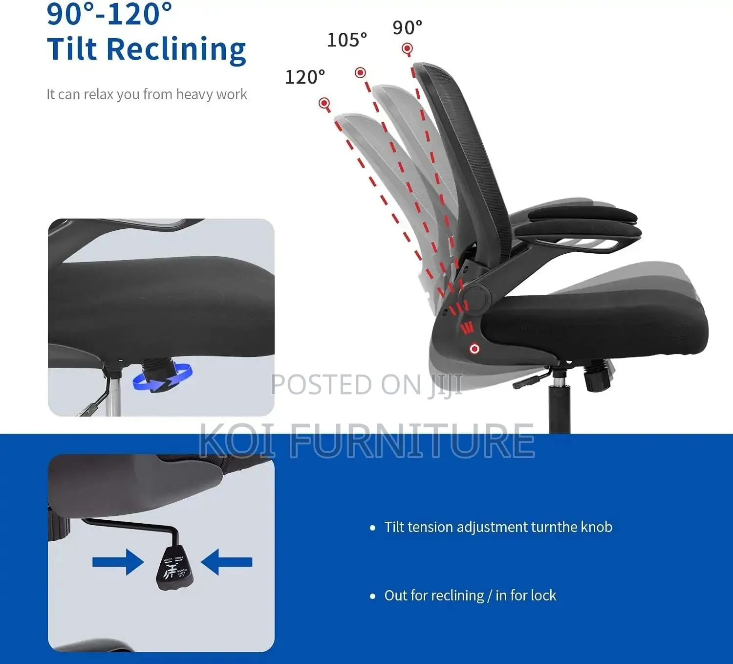 Office Chair; Koi Orthopedic Mid Back Chair