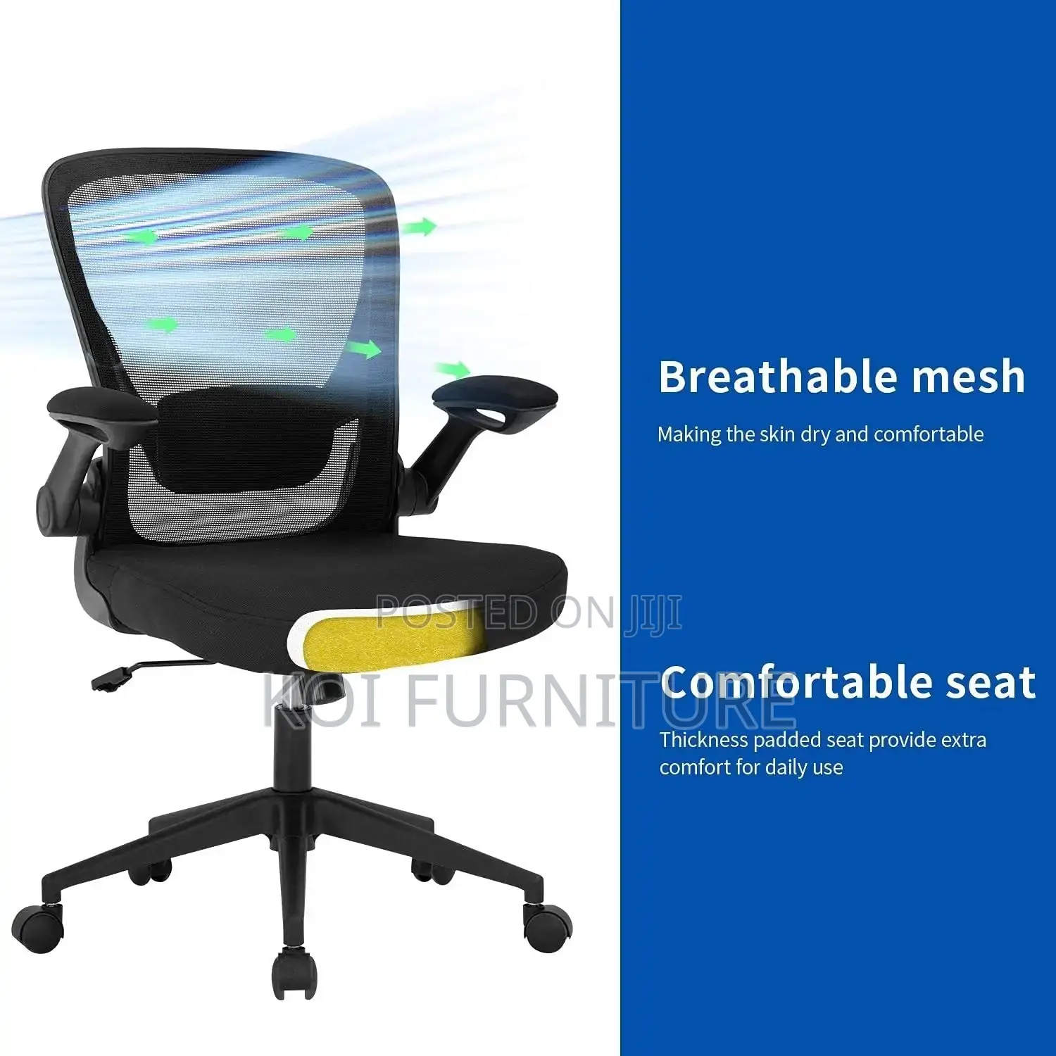 Office Chair; Koi Orthopedic Mid Back Chair