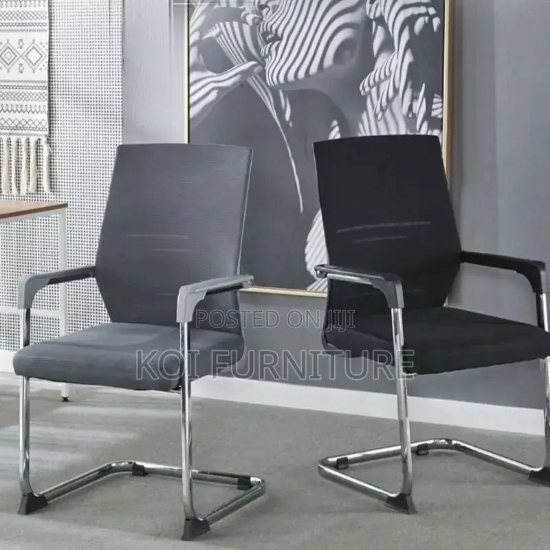 Office Chair; Mesh Fabric Office Chair With Sled Base