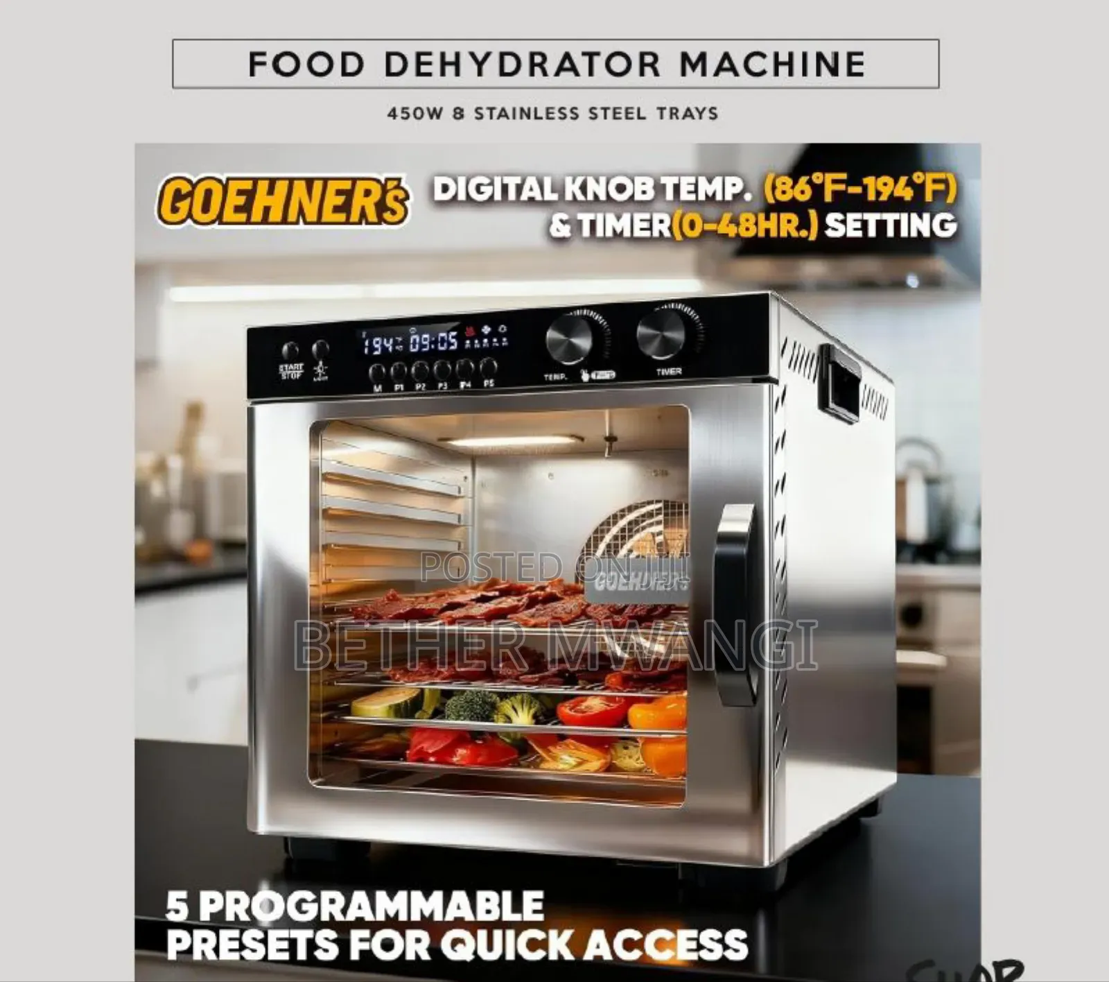 8- Shelf Food Dehydrator Machine In Kenya